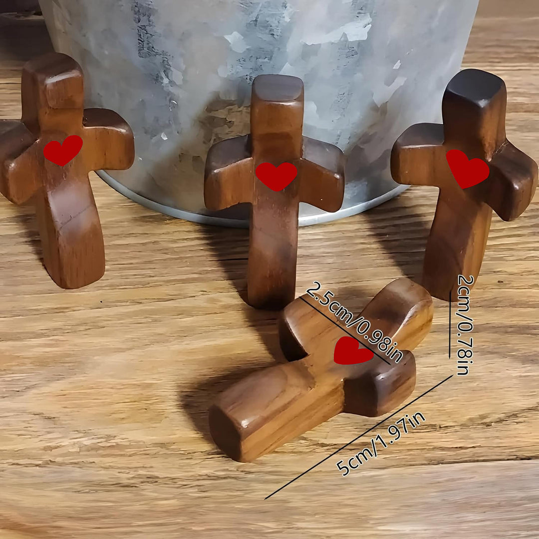 Christianartworkshop Modern Style Walnut Multicolor Thumb Cross Praying Handle Ornaments - image 9