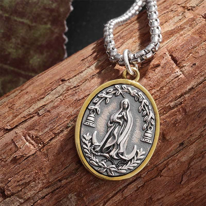 Christianartworkshop Retro Style Our Lady of Guadalupe Madal Alloy Necklace