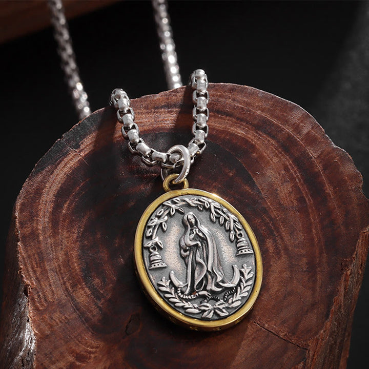 Christianartworkshop Retro Style Our Lady of Guadalupe Madal Alloy Necklace