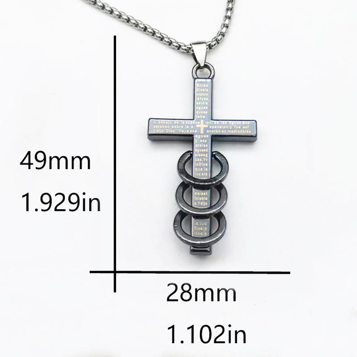 Christianartworkshop Minimalist Style Bible Verse Cross Pendant Titanium Necklace