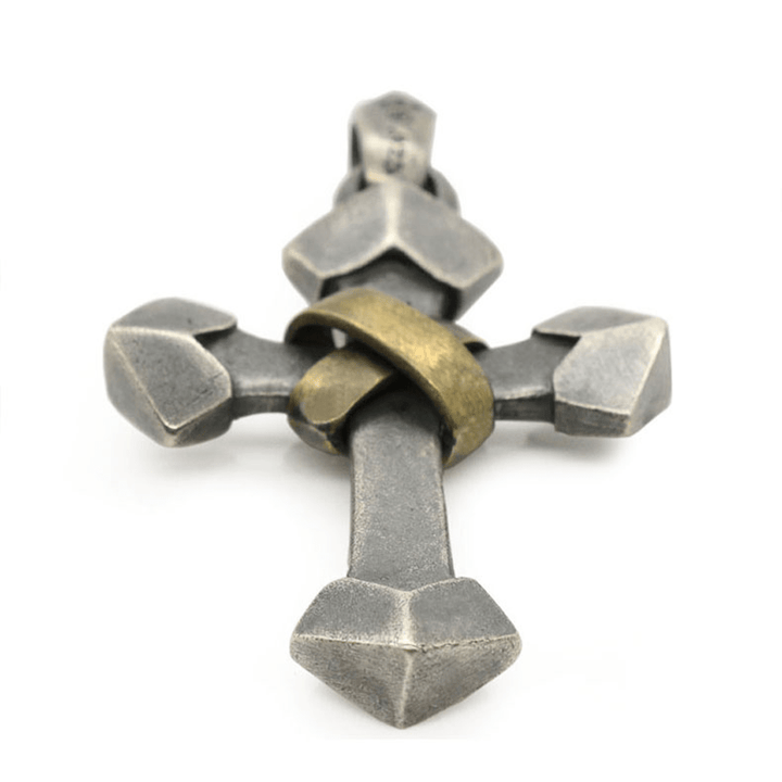 Christianartworkshop 925 Sterling Silver Retro Style Heavy Metal Cross Pendant Necklace