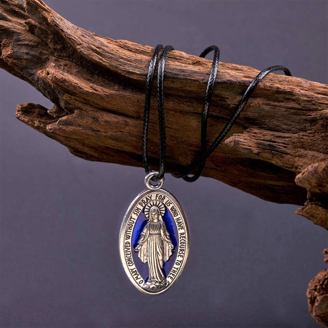 Christian Art Classic Style Miraculous Medal of Our Lady Pendant Necklace