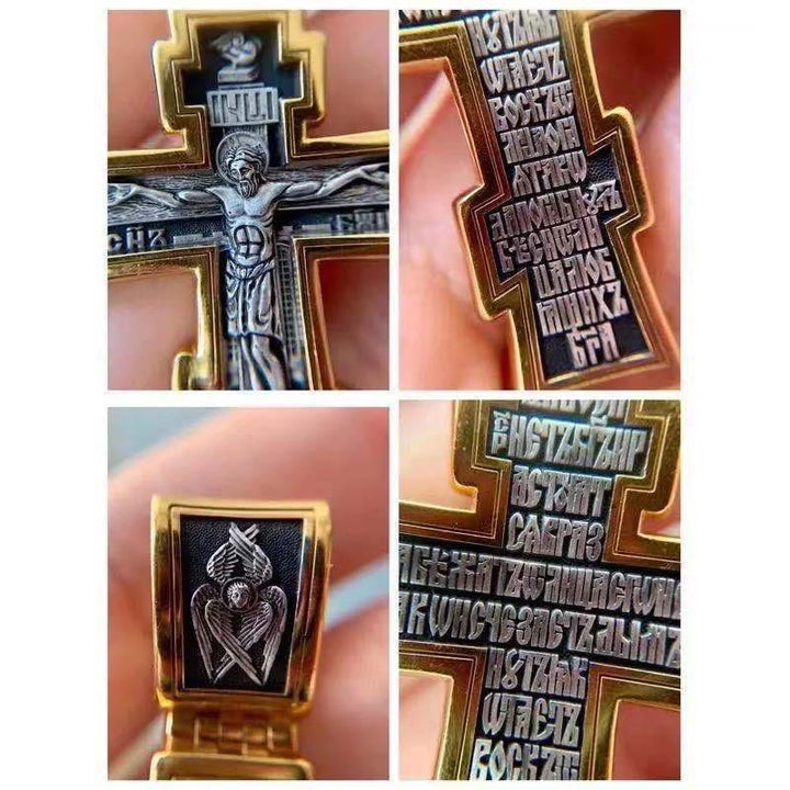 Christianartworkshop Retro Style Crucified Jesus Bicolor Alloy Pendant Necklace