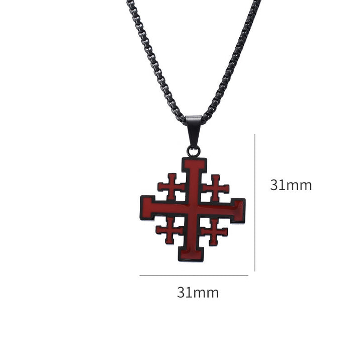 FREE Today: Hip-hop Style Jerusalem Cross Titanium Steel Pendant Necklace - image 10
