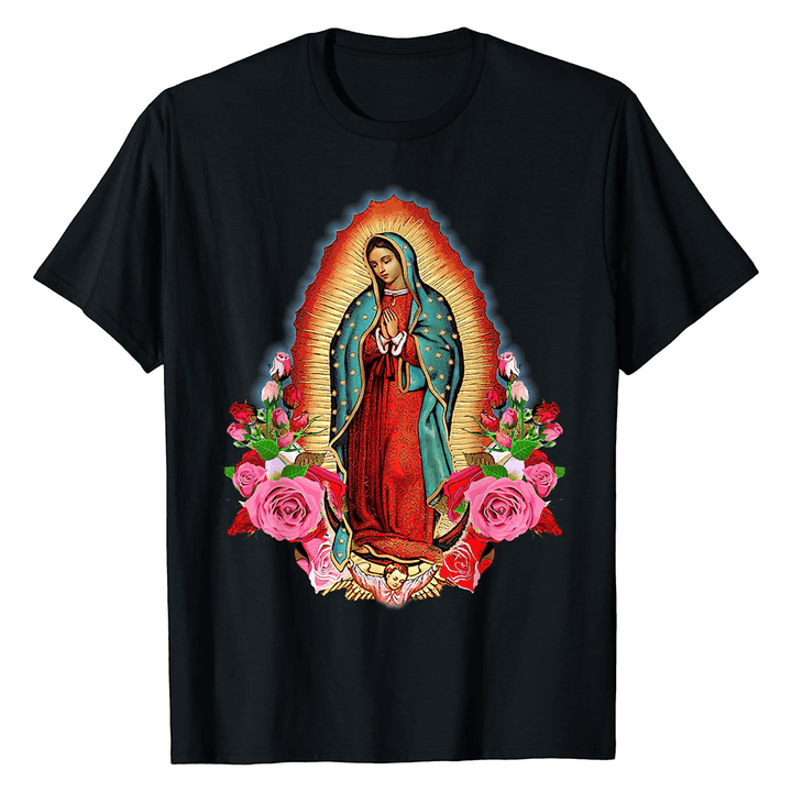 Christianartworkshop Classic Colored Style Our Lady of Guadalupe Short Sleeve T-shirt - 2XL - image 0