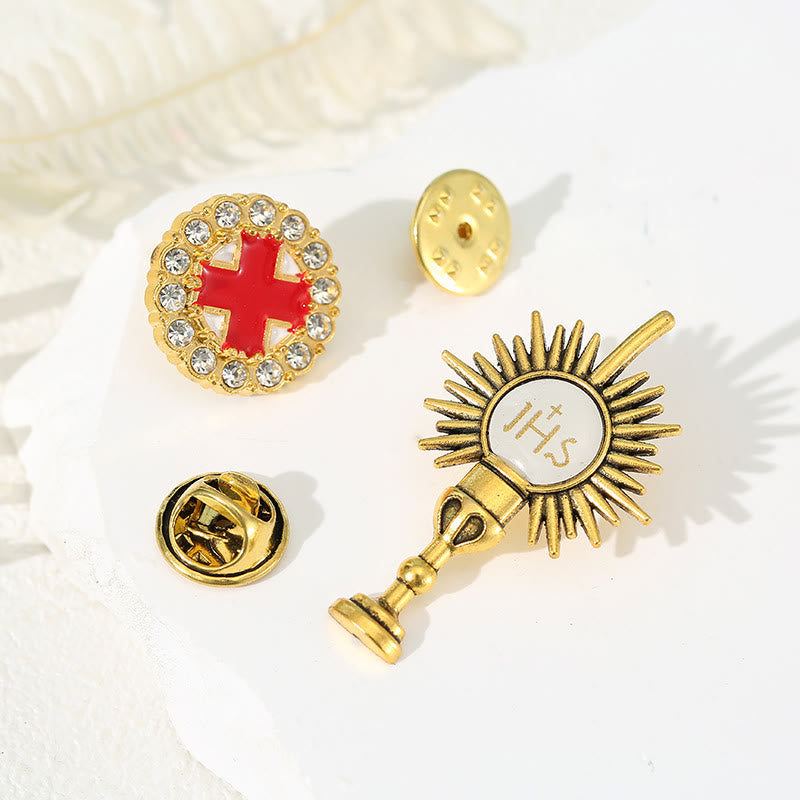 Christianartworkshop 4pcs/set Retro Fresh Style Anti-exposure Pin Fashion Religion Brooch