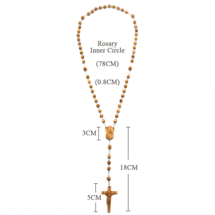 Christianartworkshop Madonna and Child & Crucifix of 8 mm Round Multicolor Olive Wood Alloy Chain Rosary - image 15