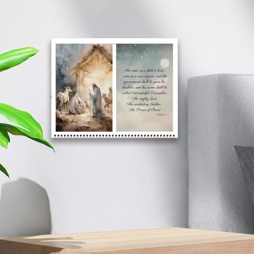 Christianartworkshop 2025 Jesus Christ A Year of Scripture Journey Desk Wall Calendar Ornaments