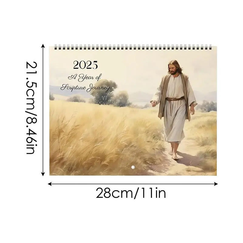 Christianartworkshop 2025 Jesus Christ A Year of Scripture Journey Desk Wall Calendar Ornaments