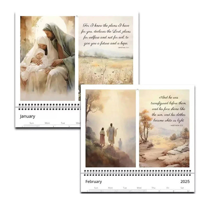 FREE Today: Christian Art 2025 Jesus Christ A Year of Scripture Journey Desk Wall Calendar Ornaments