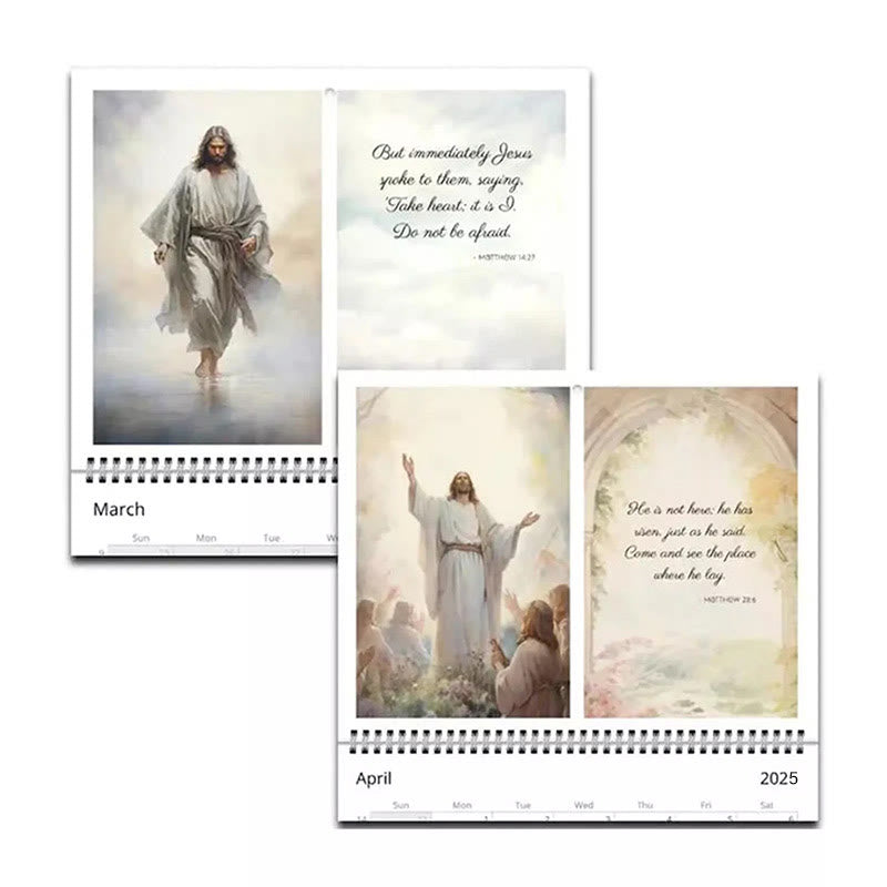 FREE Today: Christian Art 2025 Jesus Christ A Year of Scripture Journey Desk Wall Calendar Ornaments