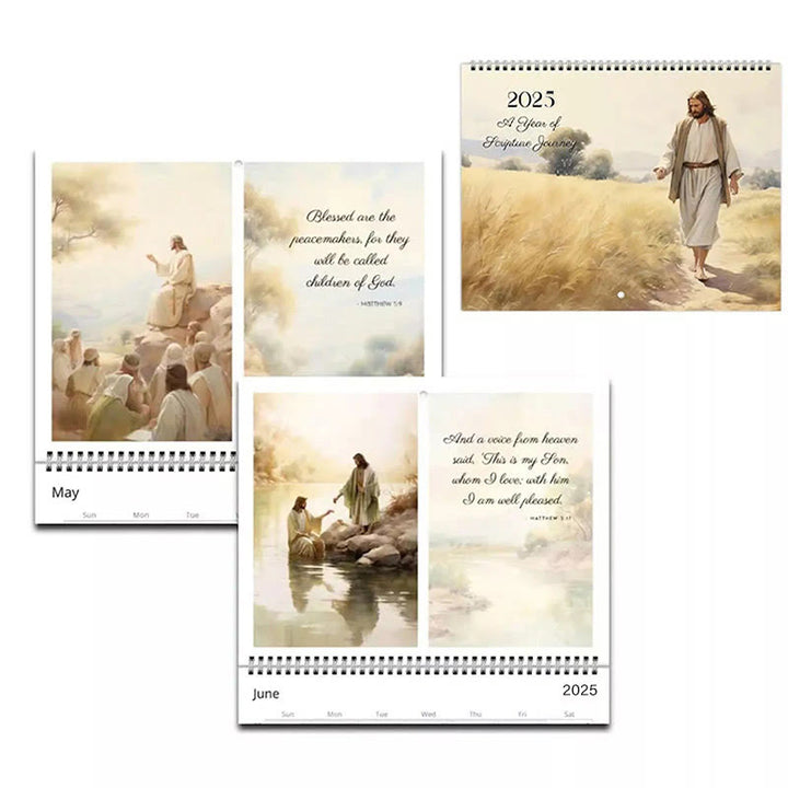 FREE Today: Christian Art 2025 Jesus Christ A Year of Scripture Journey Desk Wall Calendar Ornaments