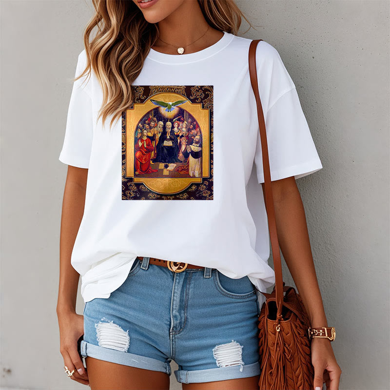 Christianartworkshop Classic Style Holy Spirit Apostles Saint Virgin Mary Short Sleeve T-shirt - image 6