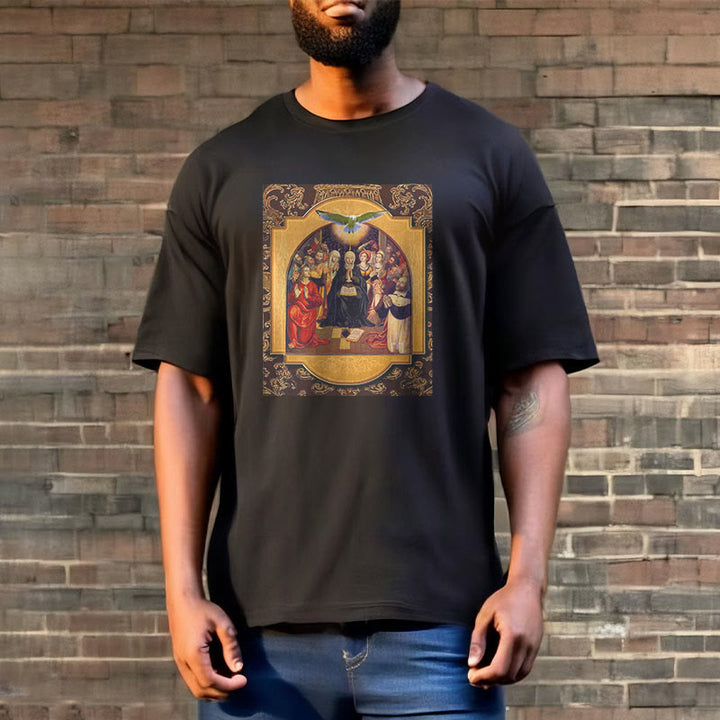 Christianartworkshop Classic Style Holy Spirit Apostles Saint Virgin Mary Short Sleeve T-shirt - image 2