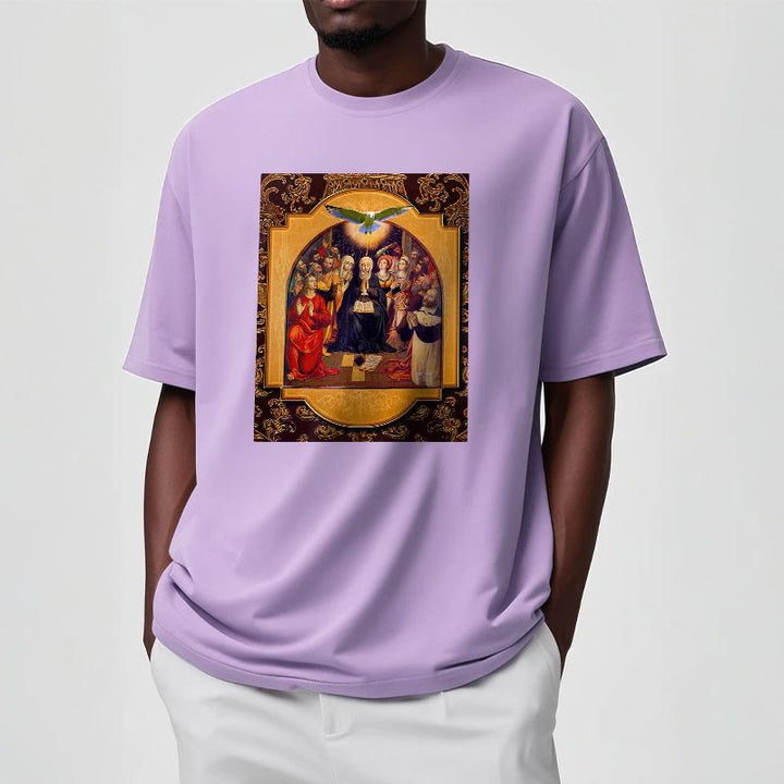 Christianartworkshop Classic Style Holy Spirit Apostles Saint Virgin Mary Short Sleeve T-shirt - image 17