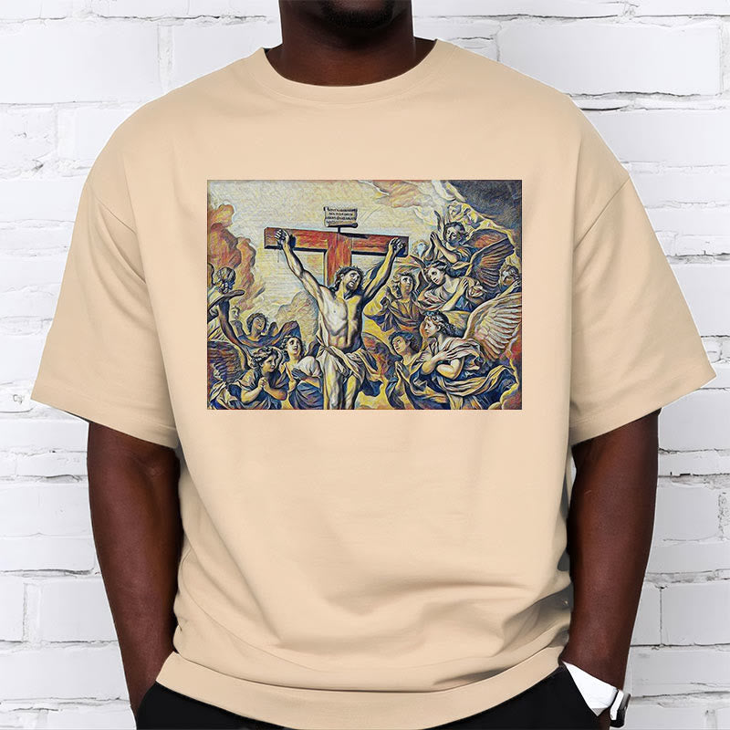 Christianartworkshop Classic Style Crucifixion of Jesus Classic Short Sleeve T-shirt - image 9