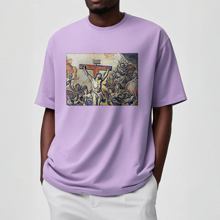 Christianartworkshop Classic Style Crucifixion of Jesus Classic Short Sleeve T-shirt - image 16