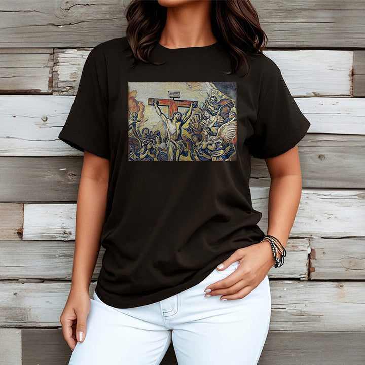 Christianartworkshop Classic Style Crucifixion of Jesus Classic Short Sleeve T-shirt - image 5