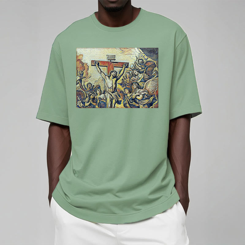 Christianartworkshop Classic Style Crucifixion of Jesus Classic Short Sleeve T-shirt - image 12