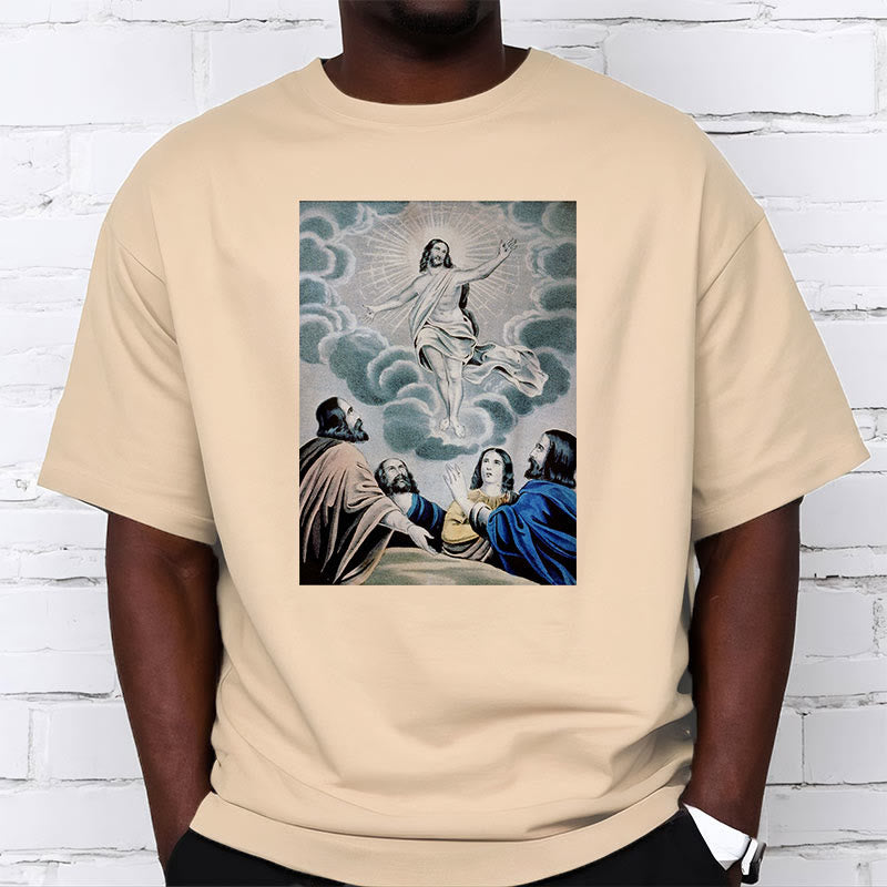 Christianartworkshop Classic Style The Ascension Short Sleeve Washed T-shirt