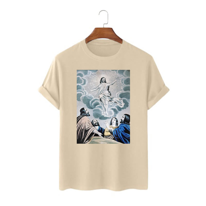 Christianartworkshop Classic Style The Ascension Short Sleeve Washed T-shirt