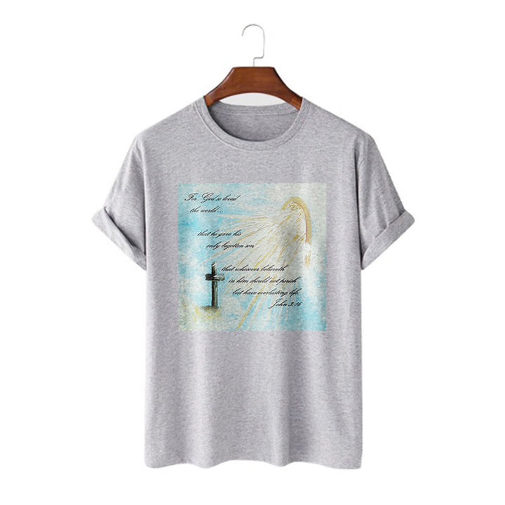 Christianartworkshop Classic Style For God so Loved the World  Short Sleeve Washed T-shirt