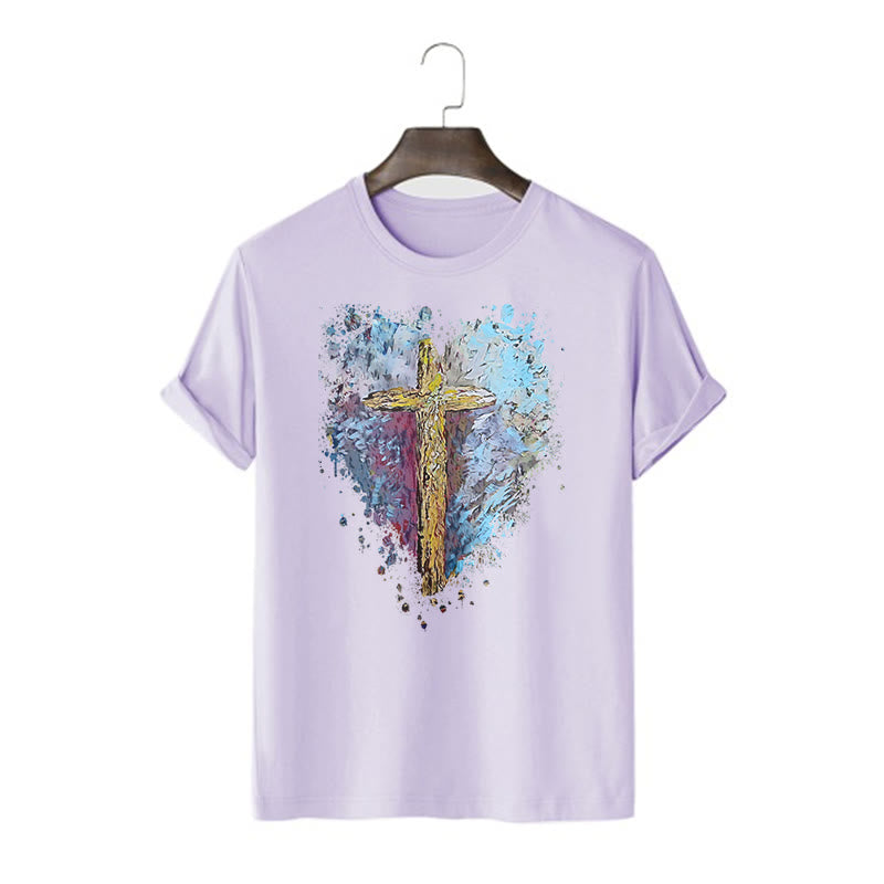 Christianartworkshop Classic Style Cross my Heart Short Sleeve T