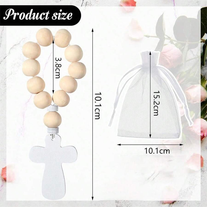 Christian Art Multi-purpose Wooden Finger Pocket Rosary for Baptism Pray Festival Decor