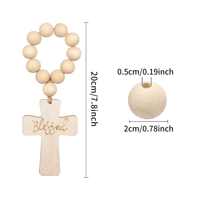 Christianartworkshop Multi-purpose Wooden Finger Pocket Rosary for Baptism Pray Festival Decor