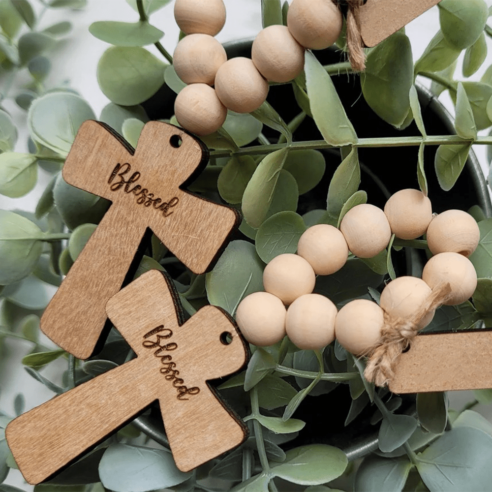 Christian Art Multi-purpose Wooden Finger Pocket Rosary for Baptism Pray Festival Decor