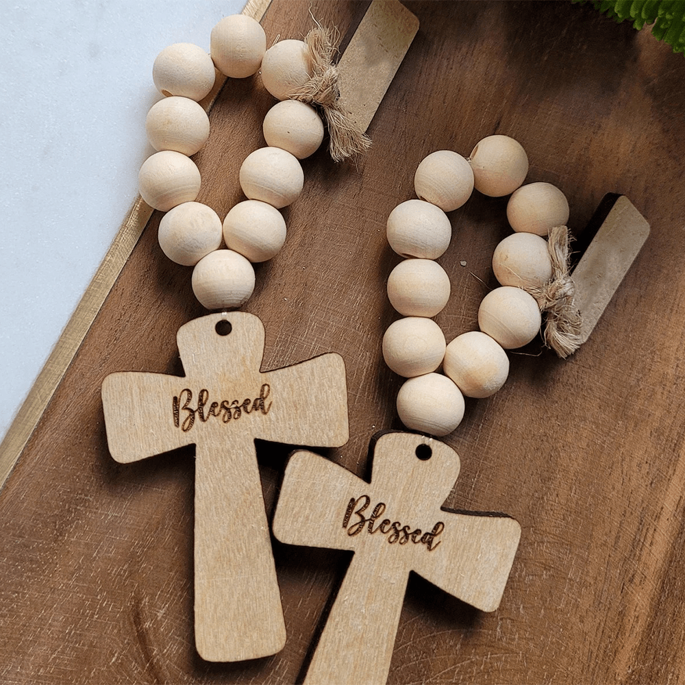 Christian Art Multi-purpose Wooden Finger Pocket Rosary for Baptism Pray Festival Decor