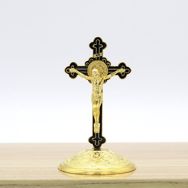 Christianartworkshop Classic Style Zinc Alloy Crucifix Stereoscopic Desktop Ornaments