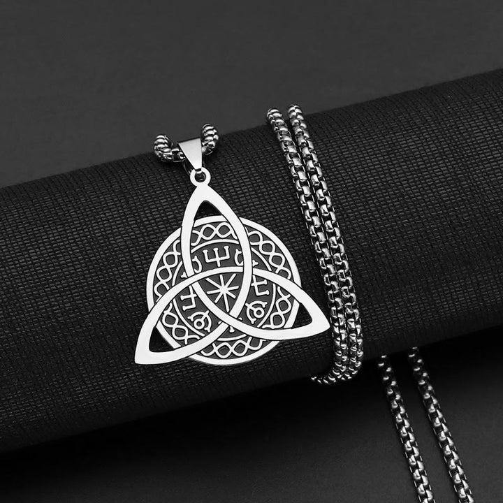 Christian Art Minimalist Style Triquetra Stainless Steel Pendant Necklace