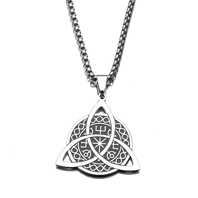 Christianartworkshop Minimalist Style Triquetra Stainless Steel Pendant Necklace