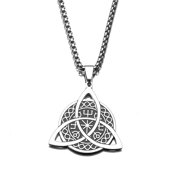 Christianartworkshop Minimalist Style Triquetra Stainless Steel Pendant Necklace