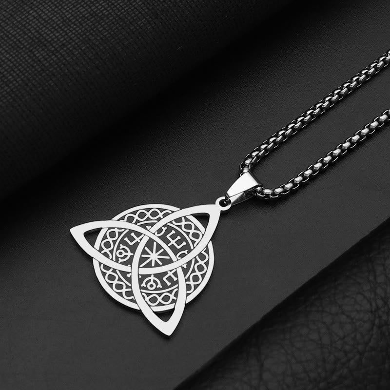 Christian Art Minimalist Style Triquetra Stainless Steel Pendant Necklace