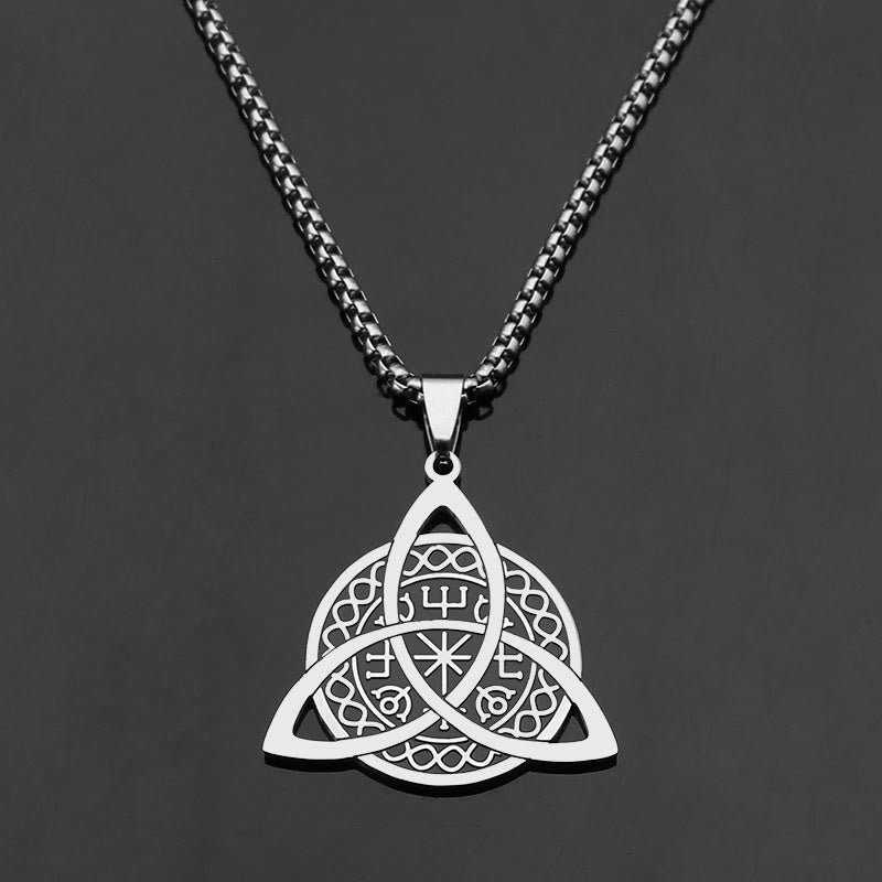 Christianartworkshop Minimalist Style Triquetra Stainless Steel Pendant Necklace