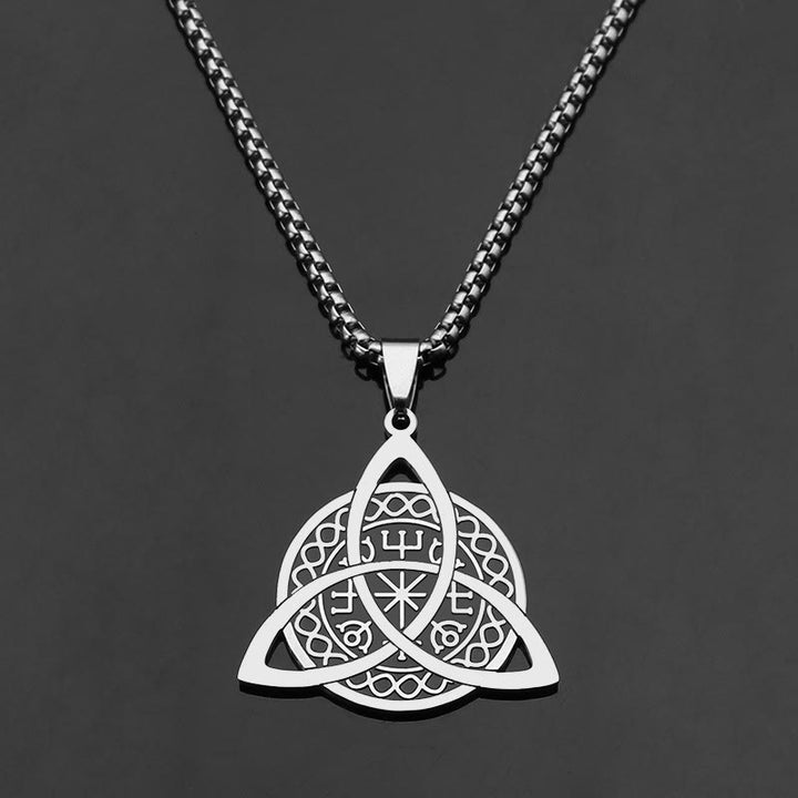 Christianartworkshop Minimalist Style Triquetra Stainless Steel Pendant Necklace