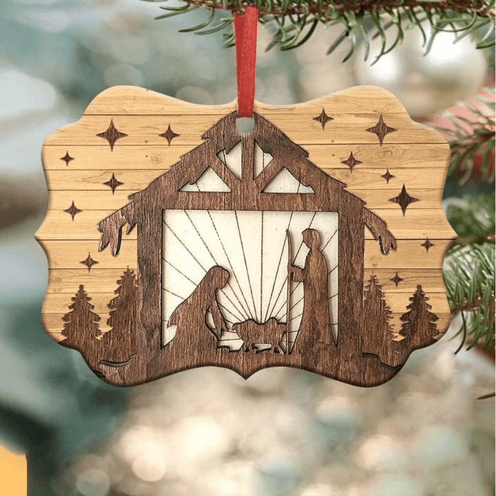 Christianartworkshop Acrylic Signs Nativity Christmas Hanging Ornaments G