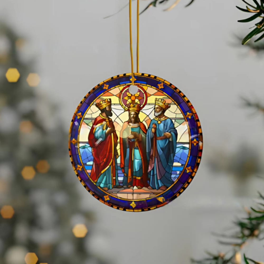 Christianartworkshop Stained Glass Styles Christian Element Hanging Ornaments E - Ceramics - image 0