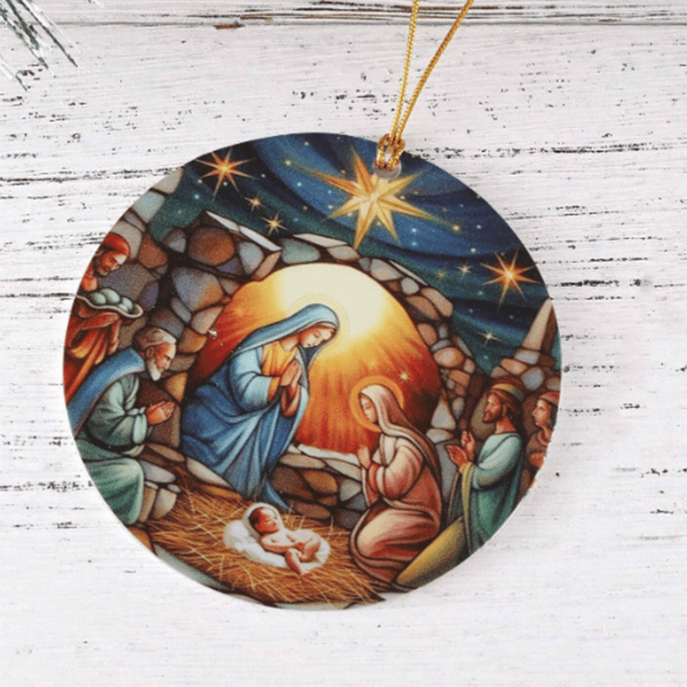 Christianartworkshop Christmas Nativity Scene Christ Decor Ornaments C - image 1
