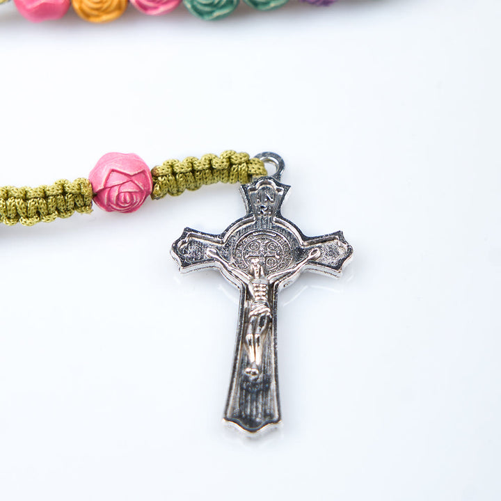 Christian Art Multicolor Prayer Rose Beads Rosary