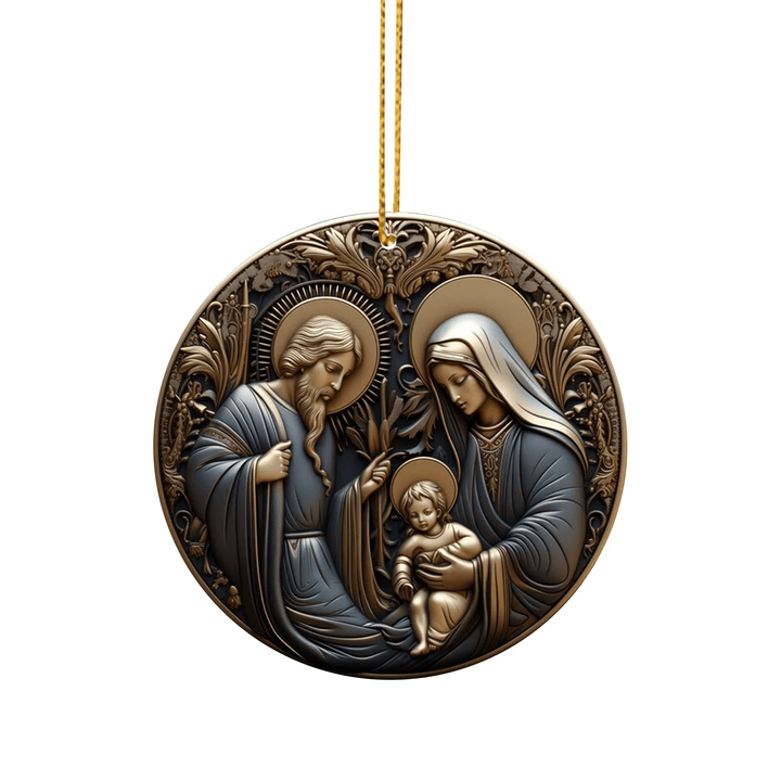 Christianartworkshop Retro Style Nativity Christmas Blessing Hanging Ornaments A