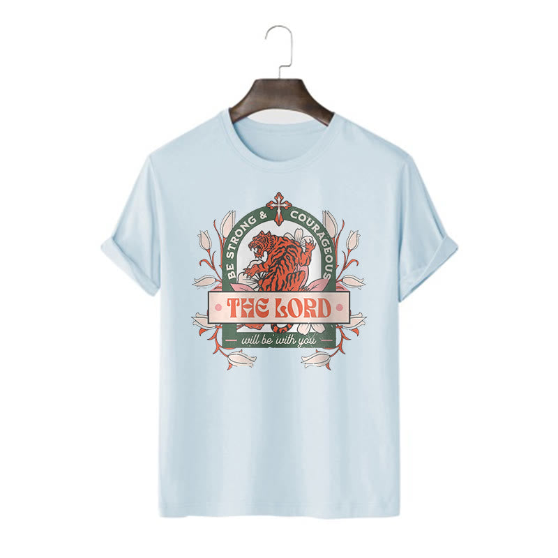 Christianartworkshop Classic Style The Lord Will Be With You Short Sleeve Washed T-shirt