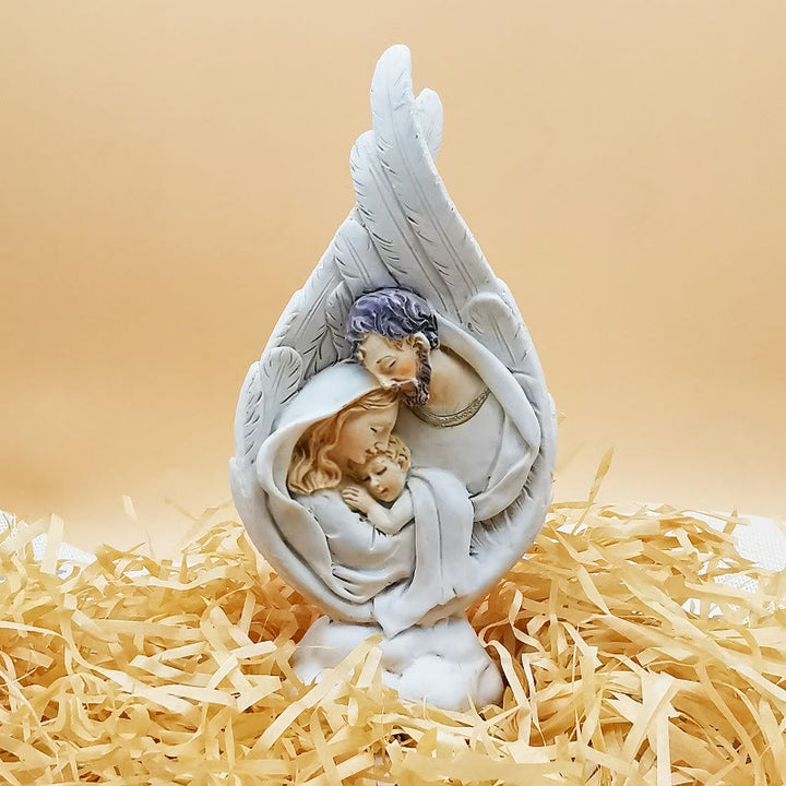 Christianartworkshop Realistic Style Resin Baptism of the Holy Family Desktop Decorations Ornament