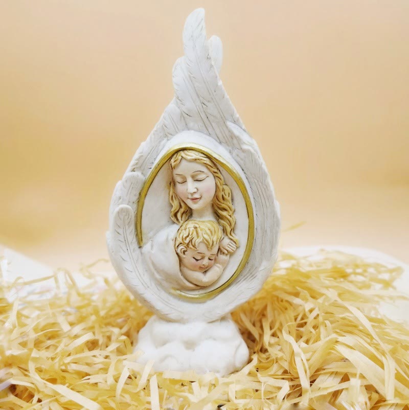 Christianartworkshop Realistic Style Resin Baptism of the Holy Family Desktop Decorations Ornament