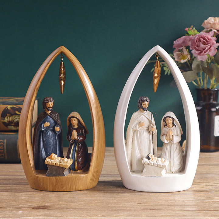 Christian Art Refined Style Resin Nativity Desktop Decorations Ornament