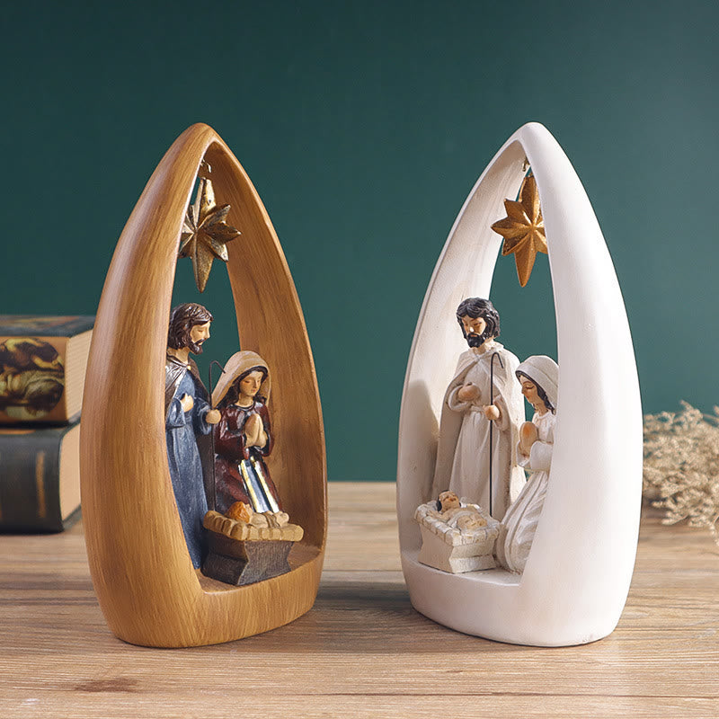 Christian Art Refined Style Resin Nativity Desktop Decorations Ornament