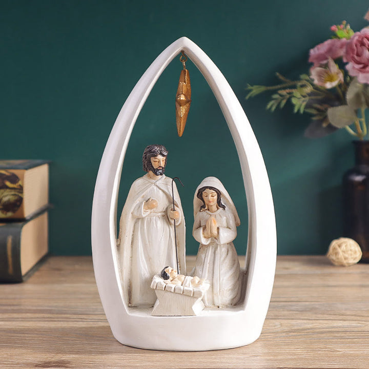 Christian Art Refined Style Resin Nativity Desktop Decorations Ornament