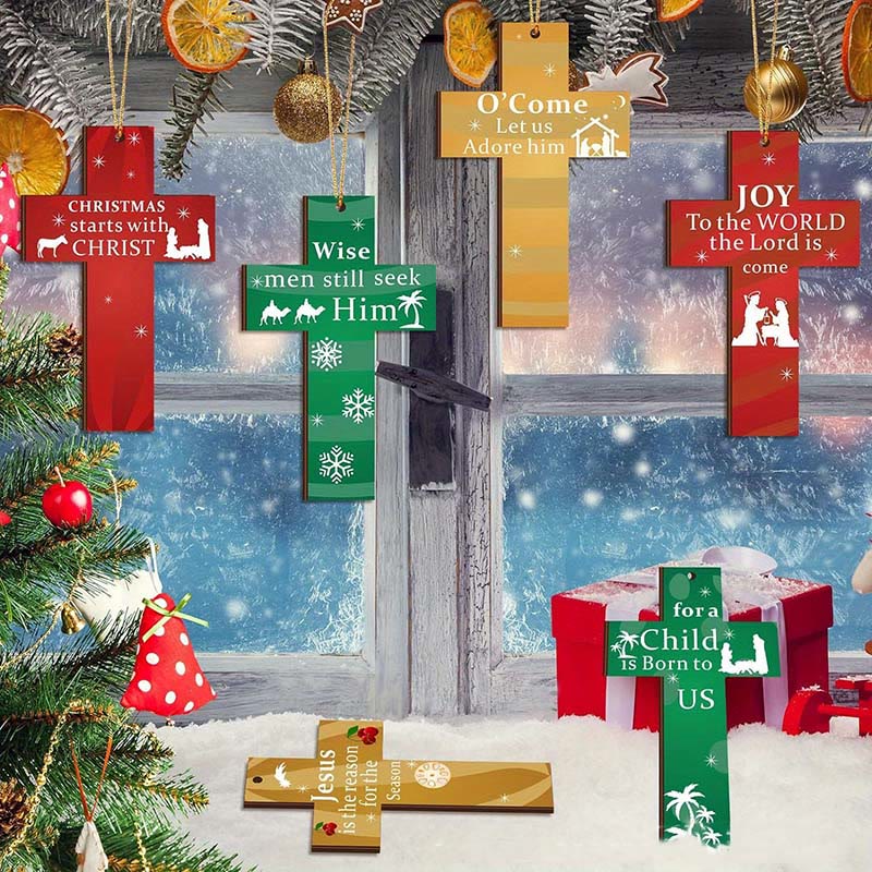 FREE Today: Christian Art 24pcs Modern Style Cross Shaped Love Jesus Christmas Faith-Inspired Hanging Ornaments